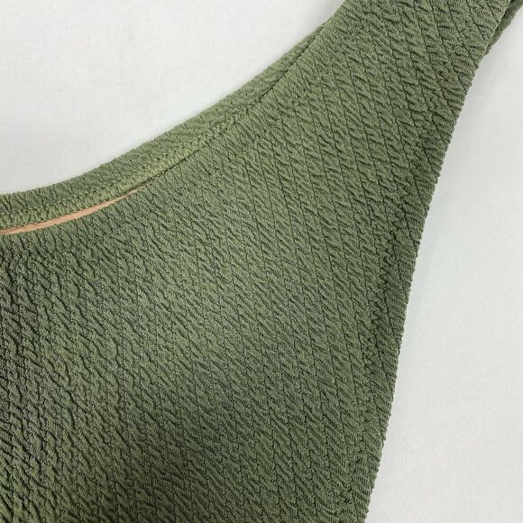 ⭐️ J Crew Textured Curved Waist Cheeky Bikini Swim Bottom Medium Green NWT Beach - Picture 3 of 5